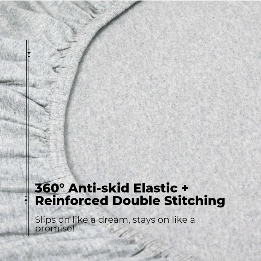 Briarwood Home Twin Jersey Knit Sheet Set Heathered Gray 3 Pc Bedding NEW FLAW